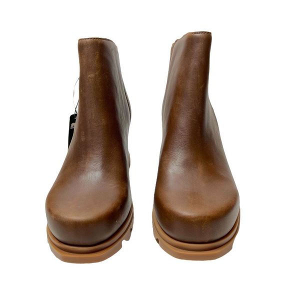 NEW Sorel Joan Of Arctic Wedge III Zip Bootie Brown Hazelnut Leather Boot Size 8 - Picture 5 of 9